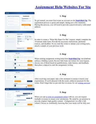 Assignment Help Websites For Stu