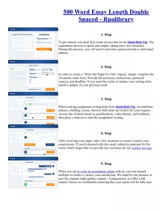 500 Word Essay Length Double Spaced - Rpolibrary