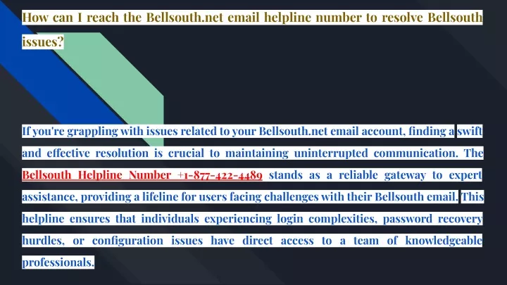 how can i reach the bellsouth net email helpline