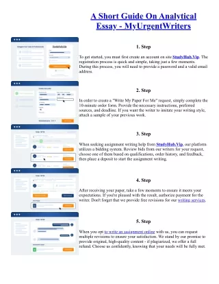 A Short Guide On Analytical Essay - MyUrgentWriters