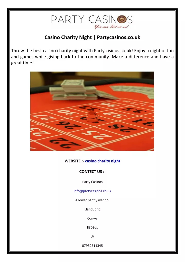 casino charity night partycasinos co uk