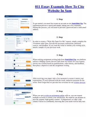 011 Essay Example How To Cite Website In Sam