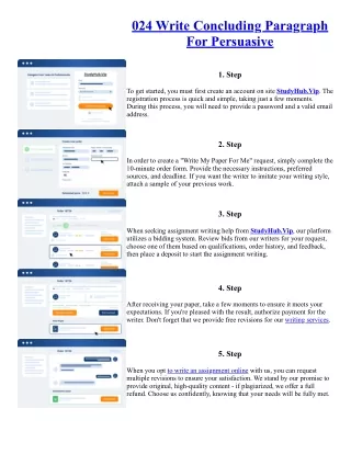 024 Write Concluding Paragraph For Persuasive