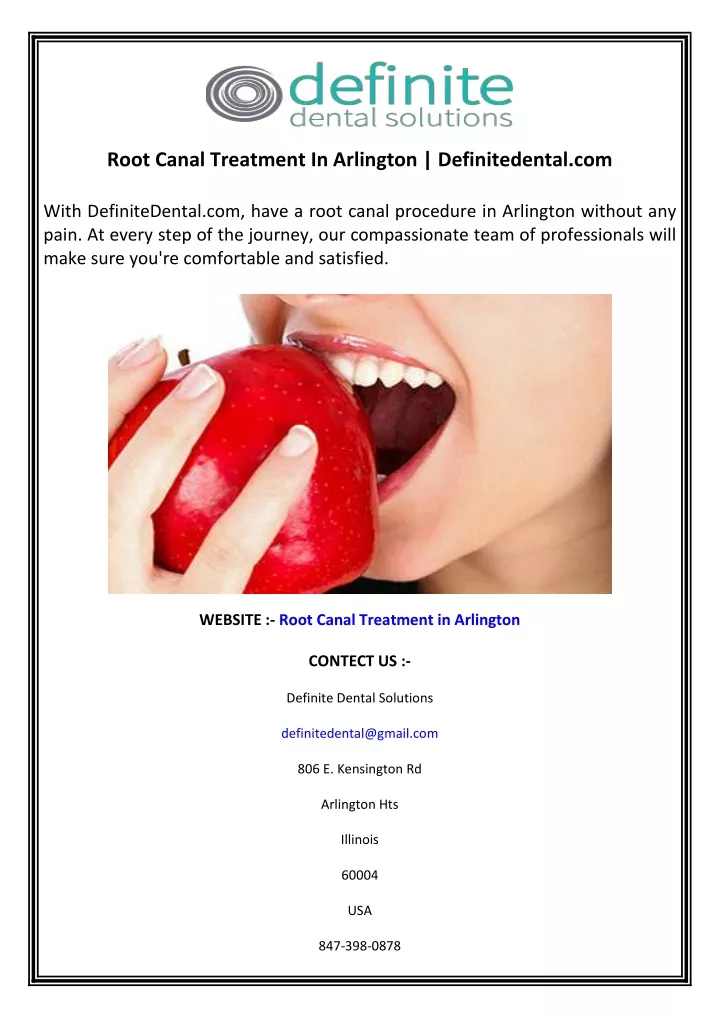 root canal treatment in arlington definitedental