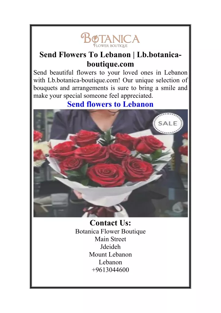 send flowers to lebanon lb botanica boutique
