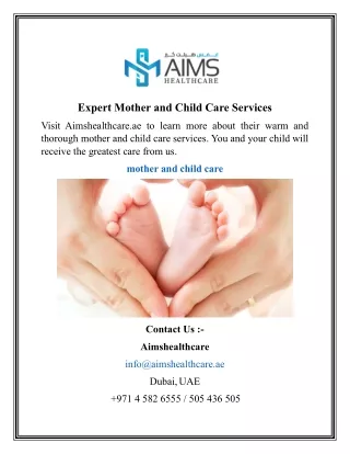 Expert Mother and Child Care Services