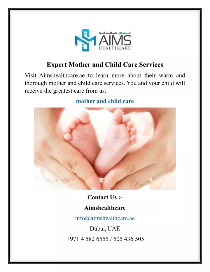 expert mother and child care services
