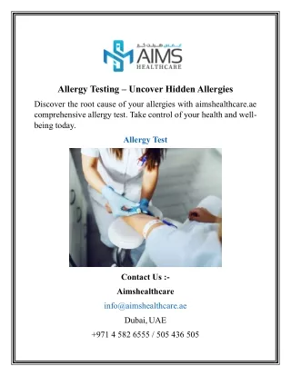 Allergy Testing  Uncover Hidden Allergies