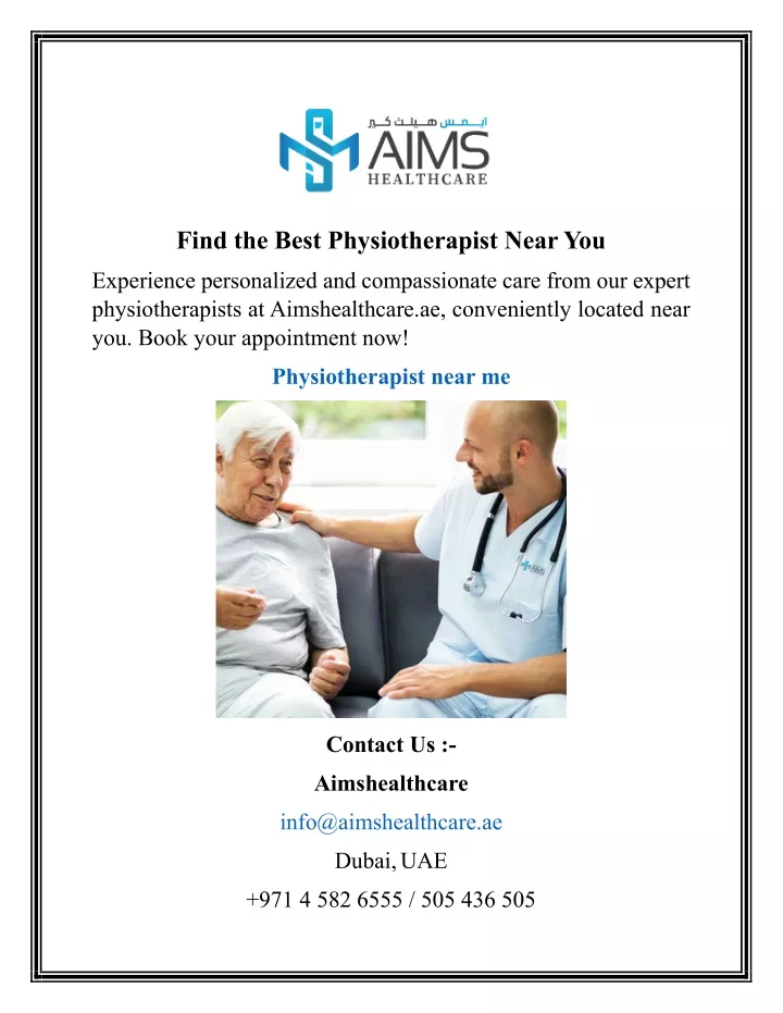find the best physiotherapist near you