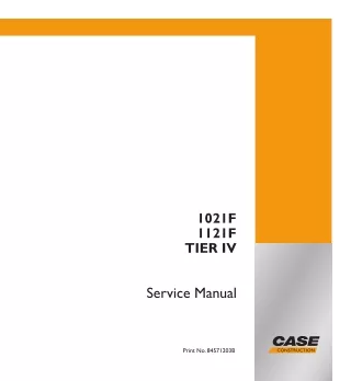 CASE 1021F Tier 4 Wheel Loader Service Repair Manual