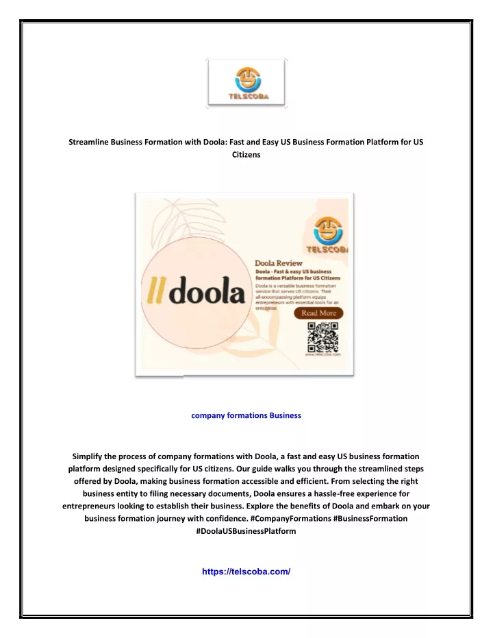 streamline business formation with doola fast