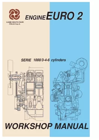 Deutz Fahr Serie 1000 3 Cylinders Euro 2 Engine Service Repair Manual