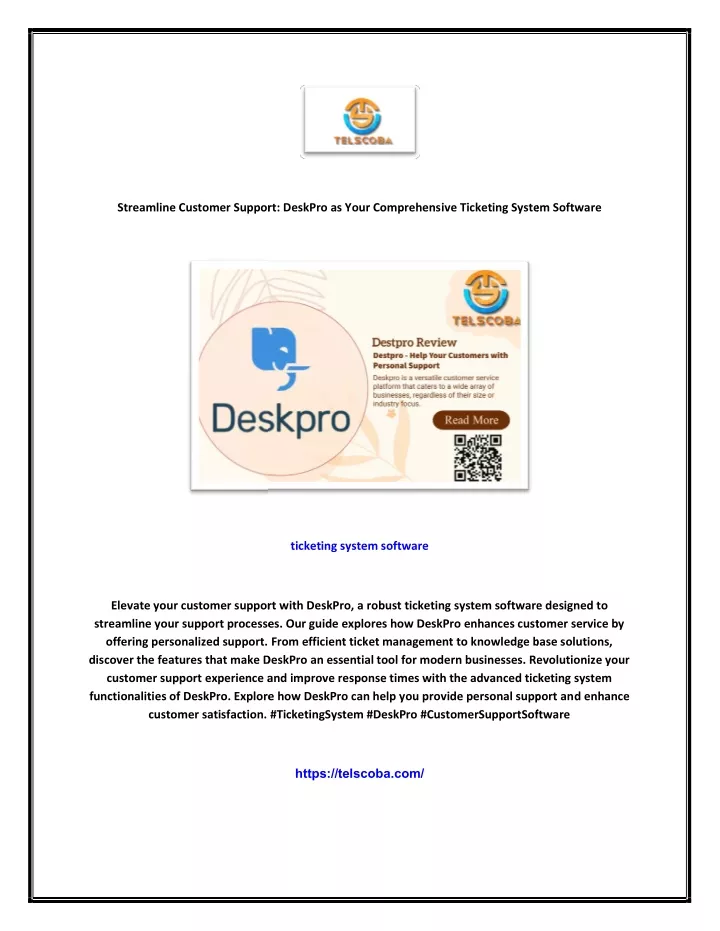 streamline customer support deskpro as your