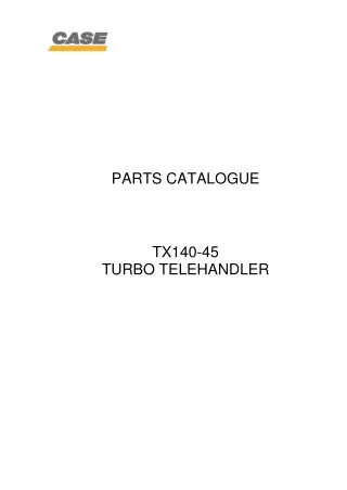 CASE TX140-45 Turbo Telehandler Parts Catalogue Manual