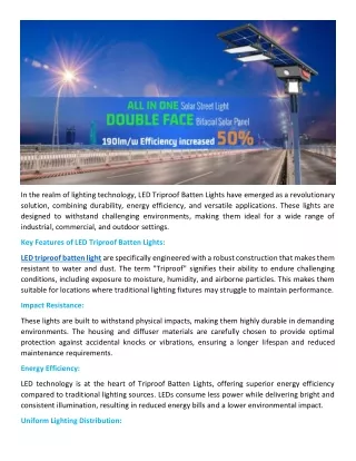 in the realm of lighting technology led triproof