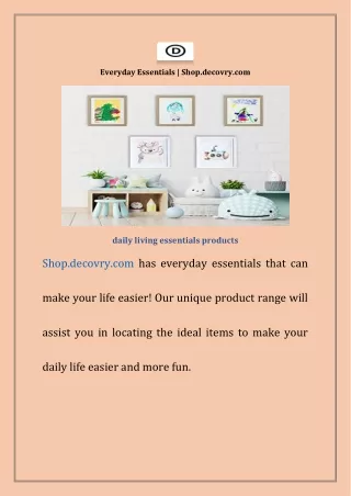 Everyday Essentials | Shop.decovry.com