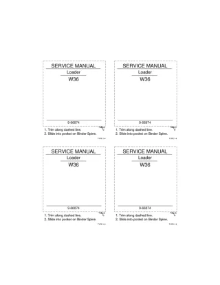 CASE W36 Wheel Loader Service Repair Manual