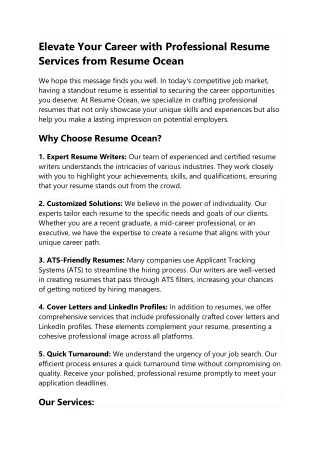 Professional CV Maker Resume Ocean