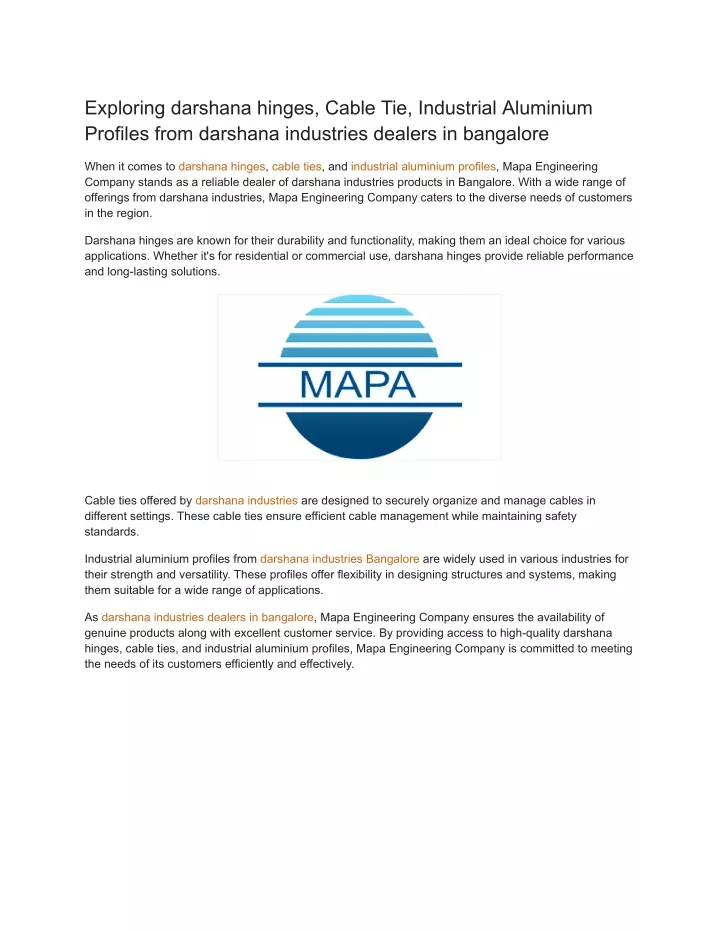 exploring darshana hinges cable tie industrial