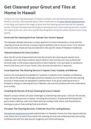 get cleaned your grout and tiles at home in hawaii