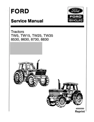 Ford New Holland TW15 Tractor Service Repair Manual