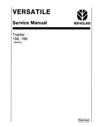 Ford Versatile 160 Tractor Service Repair Manual