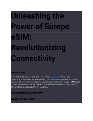 Europe esim