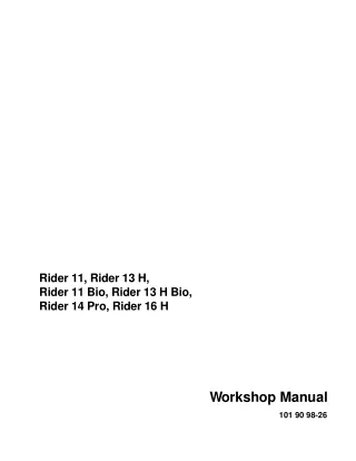 Husqvarna Rider 11 Bio Service Repair Manual