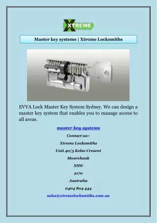 Master key systems | Xtreme Locksmiths