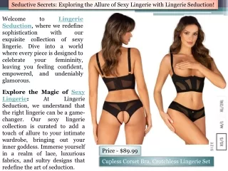 Elevate Your Glamour Quotient: Unveiling the Allure of Sexy Lingerie at Lingerie