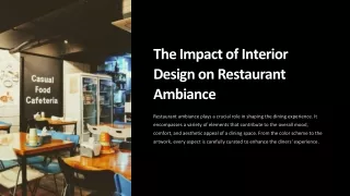 The Impact of Interior Design on Restaurant Ambiance