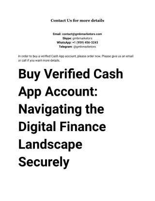 Buy Verified Cash App Account_ Navigating the Digital Finance Landscape Securely