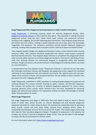 image playgrounds offers playground surfacing
