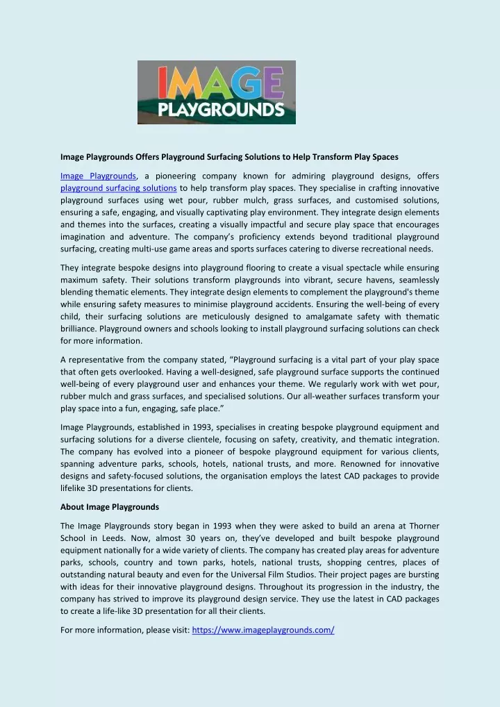 image playgrounds offers playground surfacing