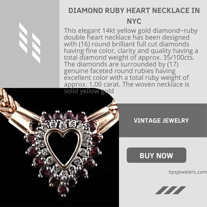 diamond ruby heart necklace in nyc this elegant