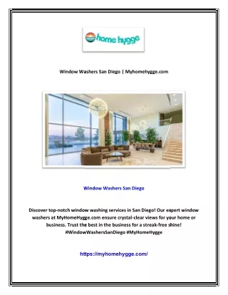 Window Washers San Diego | Myhomehygge.com