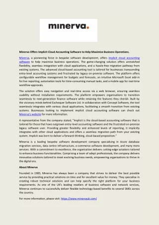 minerva offers implicit cloud accounting software