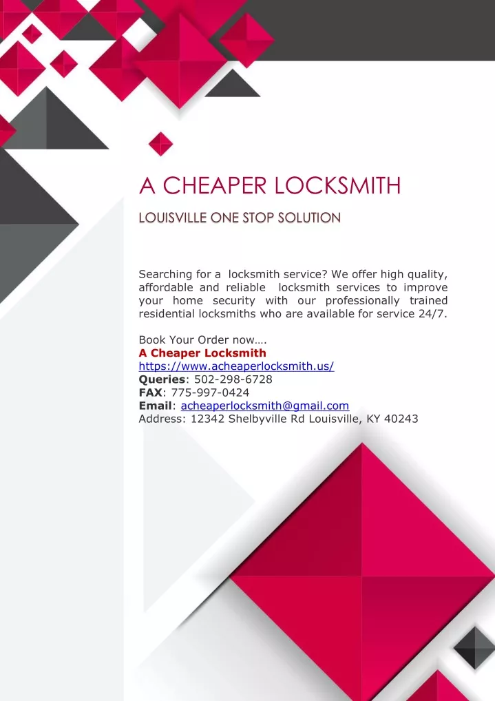 a cheaper locksmith