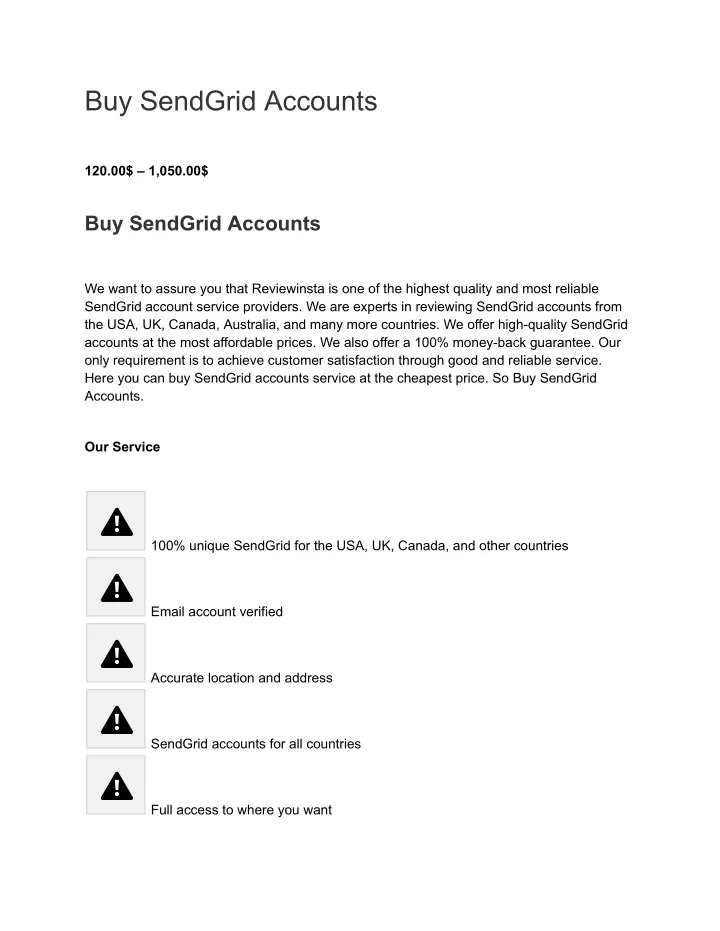 buy sendgrid accounts