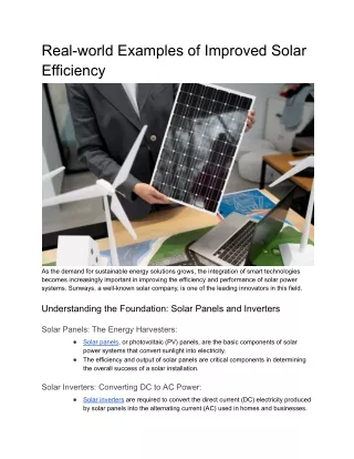 real world examples of improved solar efficiency