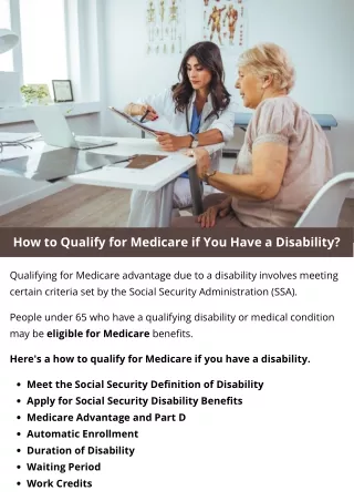 How to Qualify for Medicare if You Have a Disability?