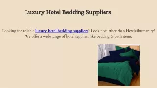 Luxury Hotel Bedding Suppliers