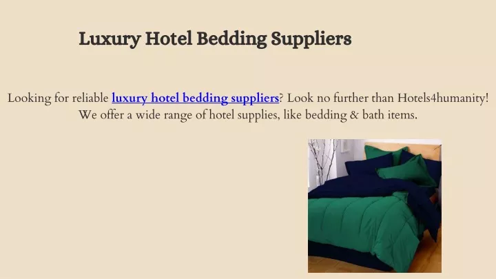 luxury hotel bedding suppliers