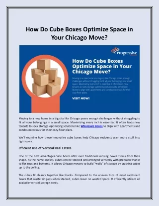 How Do Cube Boxes Optimize Space in Your Chicago Move