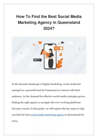How To Find the Best Social Media Marketing Agency in Queensland 2024?