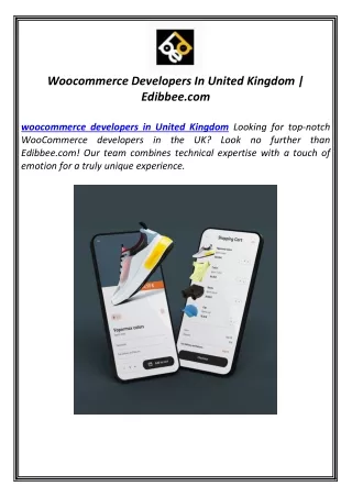 Woocommerce Developers In United Kingdom | Edibbee.com