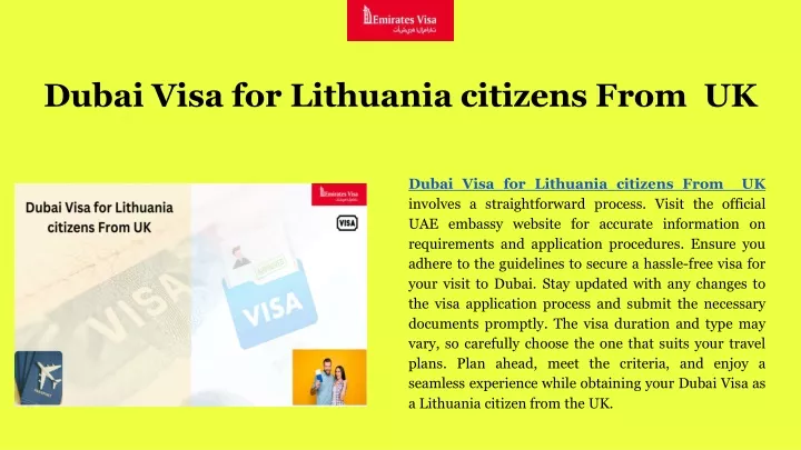 dubai visa for lithuania citizens from uk