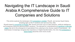 navigating the it landscape in saudi arabia