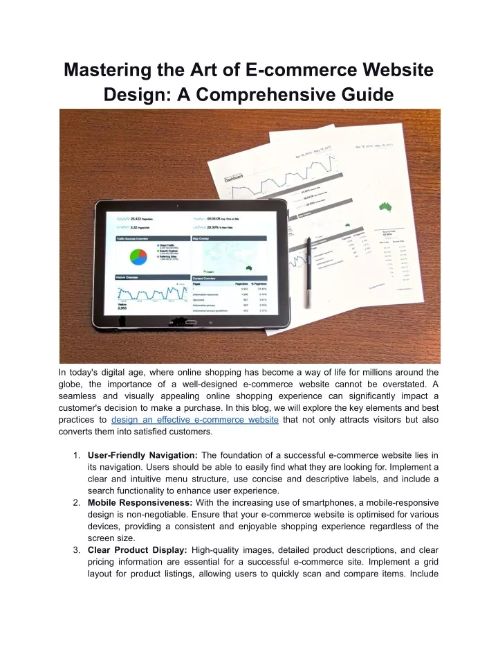 mastering the art of e commerce website design