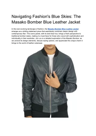 navigating fashion s blue skies the masako bomber